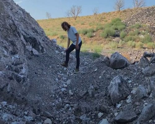 Dylan collecting Obsidian